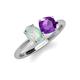 3 - Tanya Oval Shape Opal & Cushion Shape Amethyst 2 Stone Duo Ring 