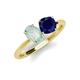 3 - Tanya Oval Shape Opal & Cushion Shape Blue Sapphire 2 Stone Duo Ring 