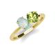 3 - Tanya Oval Shape Opal & Cushion Shape Peridot 2 Stone Duo Ring 