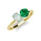 3 - Tanya Oval Shape Opal & Cushion Shape Emerald 2 Stone Duo Ring 