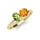 3 - Tanya Oval Shape Peridot & Cushion Shape Citrine 2 Stone Duo Ring 