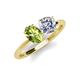 3 - Tanya Oval Shape Peridot & Cushion Shape Forever Brilliant Moissanite 2 Stone Duo Ring 