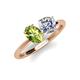 3 - Tanya Oval Shape Peridot & Cushion Shape Forever Brilliant Moissanite 2 Stone Duo Ring 