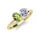 3 - Tanya Oval Shape Peridot & Cushion Shape GIA Certified Diamond 2 Stone Duo Ring 