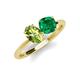 3 - Tanya Oval Shape Peridot & Cushion Shape Emerald 2 Stone Duo Ring 