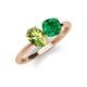 3 - Tanya Oval Shape Peridot & Cushion Shape Emerald 2 Stone Duo Ring 