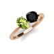 3 - Tanya Oval Shape Peridot & Cushion Shape Black Onyx 2 Stone Duo Ring 