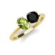 3 - Tanya Oval Shape Peridot & Cushion Shape Black Onyx 2 Stone Duo Ring 