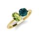 3 - Tanya Oval Shape Peridot & Cushion Shape London Blue Topaz 2 Stone Duo Ring 