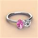 3 - Tanya Oval Shape Pink Sapphire & Cushion Shape IGI Certified Lab Grown Diamond 2 Stone Duo Ring 