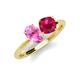 3 - Tanya Oval Shape Pink Sapphire & Cushion Shape Ruby 2 Stone Duo Ring 