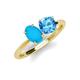 3 - Tanya Oval Shape Turquoise & Cushion Shape Blue Topaz 2 Stone Duo Ring 