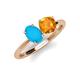 3 - Tanya Oval Shape Turquoise & Cushion Shape Citrine 2 Stone Duo Ring 