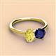 3 - Tanya Oval Shape Yellow Sapphire & Cushion Shape Blue Sapphire 2 Stone Duo Ring 