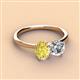 3 - Tanya Oval Shape Yellow Sapphire & Cushion Shape IGI Certified Lab Grown Diamond 2 Stone Duo Ring 