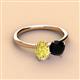 3 - Tanya Oval Shape Yellow Sapphire & Cushion Shape Black Onyx 2 Stone Duo Ring 