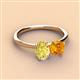 2 - Tanya Oval Shape Yellow Sapphire & Cushion Shape Citrine 2 Stone Duo Ring 