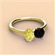 3 - Tanya Oval Shape Yellow Sapphire & Cushion Shape Black Onyx 2 Stone Duo Ring 