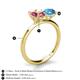 4 - Tanya Oval Shape Pink Tourmaline & Cushion Shape Blue Topaz 2 Stone Duo Ring 