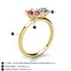 4 - Tanya Oval Shape Pink Tourmaline & Cushion Shape Forever Brilliant Moissanite 2 Stone Duo Ring 