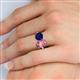 5 - Tanya Oval Shape Pink Tourmaline & Cushion Shape Blue Sapphire 2 Stone Duo Ring 