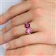 5 - Tanya Oval Shape Pink Tourmaline & Cushion Shape Rhodolite Garnet 2 Stone Duo Ring 