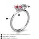 4 - Tanya Oval Shape Pink Tourmaline & Cushion Shape Forever One Moissanite 2 Stone Duo Ring 