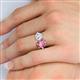 5 - Tanya Oval Shape Pink Tourmaline & Cushion Shape Forever One Moissanite 2 Stone Duo Ring 