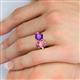 5 - Tanya Oval Shape Pink Tourmaline & Cushion Shape Amethyst 2 Stone Duo Ring 