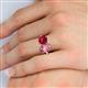 5 - Tanya Oval Shape Pink Tourmaline & Cushion Shape Ruby 2 Stone Duo Ring 