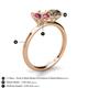 4 - Tanya Oval Shape Pink Tourmaline & Cushion Shape Smoky Quartz 2 Stone Duo Ring 