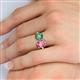 5 - Tanya Oval Shape Pink Tourmaline & Cushion Shape Lab Created Alexandrite 2 Stone Duo Ring 