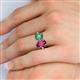 5 - Tanya Oval Shape Rhodolite Garnet & Cushion Shape Lab Created Alexandrite 2 Stone Duo Ring 