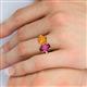 5 - Tanya Oval Shape Rhodolite Garnet & Cushion Shape Citrine 2 Stone Duo Ring 