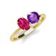 5 - Tanya Oval Shape Ruby & Cushion Shape Amethyst 2 Stone Duo Ring 