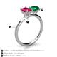 4 - Tanya Oval Shape Ruby & Cushion Shape Emerald 2 Stone Duo Ring 