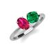5 - Tanya Oval Shape Ruby & Cushion Shape Emerald 2 Stone Duo Ring 