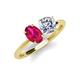 5 - Tanya Oval Shape Ruby & Cushion Shape GIA Certified Diamond 2 Stone Duo Ring 