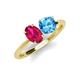 5 - Tanya Oval Shape Ruby & Cushion Shape Blue Topaz 2 Stone Duo Ring 