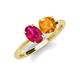 5 - Tanya Oval Shape Ruby & Cushion Shape Citrine 2 Stone Duo Ring 