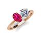 3 - Tanya Oval Shape Ruby & Cushion Shape Forever One Moissanite 2 Stone Duo Ring 
