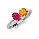 3 - Tanya Oval Shape Ruby & Cushion Shape Citrine 2 Stone Duo Ring 