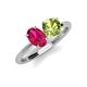 5 - Tanya Oval Shape Ruby & Cushion Shape Peridot 2 Stone Duo Ring 