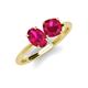 3 - Tanya Oval & Cushion Shape Ruby 2 Stone Duo Ring 