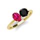 5 - Tanya Oval Shape Ruby & Cushion Shape Black Onyx 2 Stone Duo Ring 