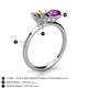 4 - Tanya Oval Shape Smoky Quartz & Cushion Shape Amethyst 2 Stone Duo Ring 