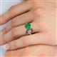 5 - Tanya Oval Shape Smoky Quartz & Cushion Shape Emerald 2 Stone Duo Ring 