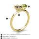 4 - Tanya Oval Shape Smoky Quartz & Cushion Shape Peridot 2 Stone Duo Ring 