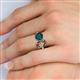 5 - Tanya Oval Shape Smoky Quartz & Cushion Shape London Blue Topaz 2 Stone Duo Ring 