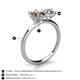 4 - Tanya Oval Shape Smoky Quartz & Cushion Shape Forever Brilliant Moissanite 2 Stone Duo Ring 